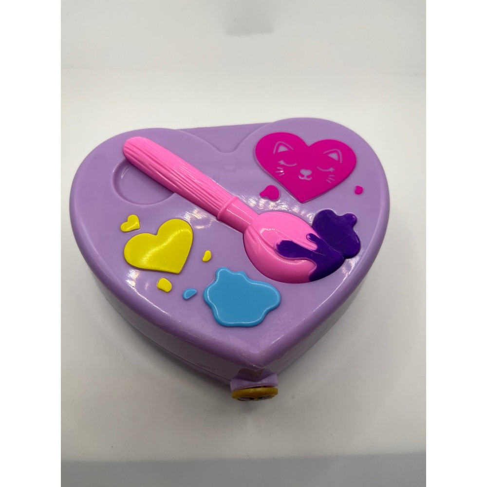 Polly Pocket Heart‎ Pet Groomer Compact Mattel 2021 Purple Cat Dog Toy Playset